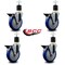 Service Caster 5'' Blue Poly Swivel 1-7/8'' Expanding Stem Caster Set with Brake, 4PK SCC-EX20S514-PPUB-BLUE-PLB-178-4 - alternate 2